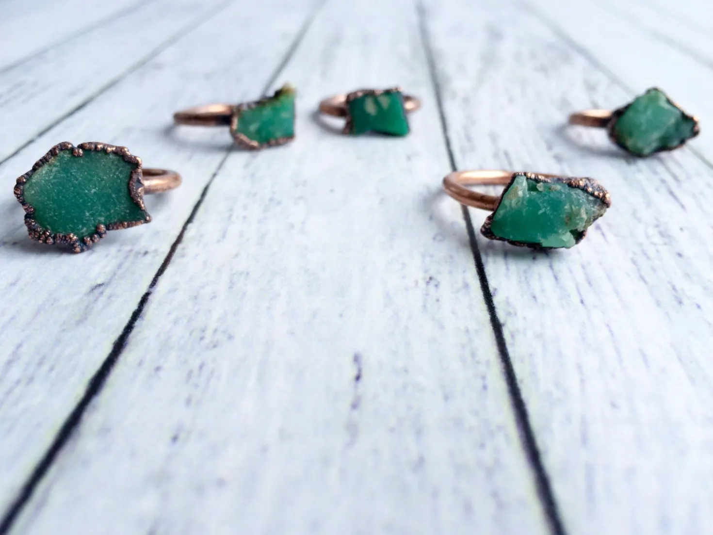 SALE Chrysoprase ring | Raw chrysoprase crystal ring