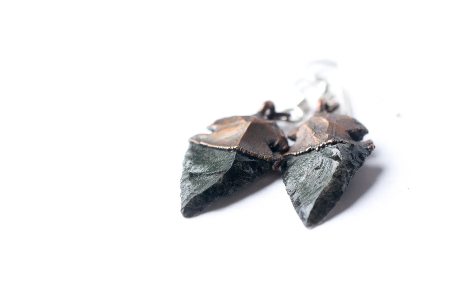 SALE Dragonglass | Obsidian arrowhead earrings