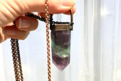 SALE Fluorite crystal necklace | Electroformed crystal necklace