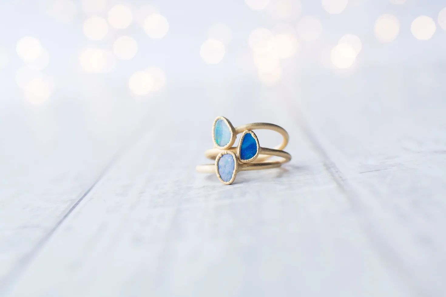 SALE Gold Opal ring | Stacking birthstone ring