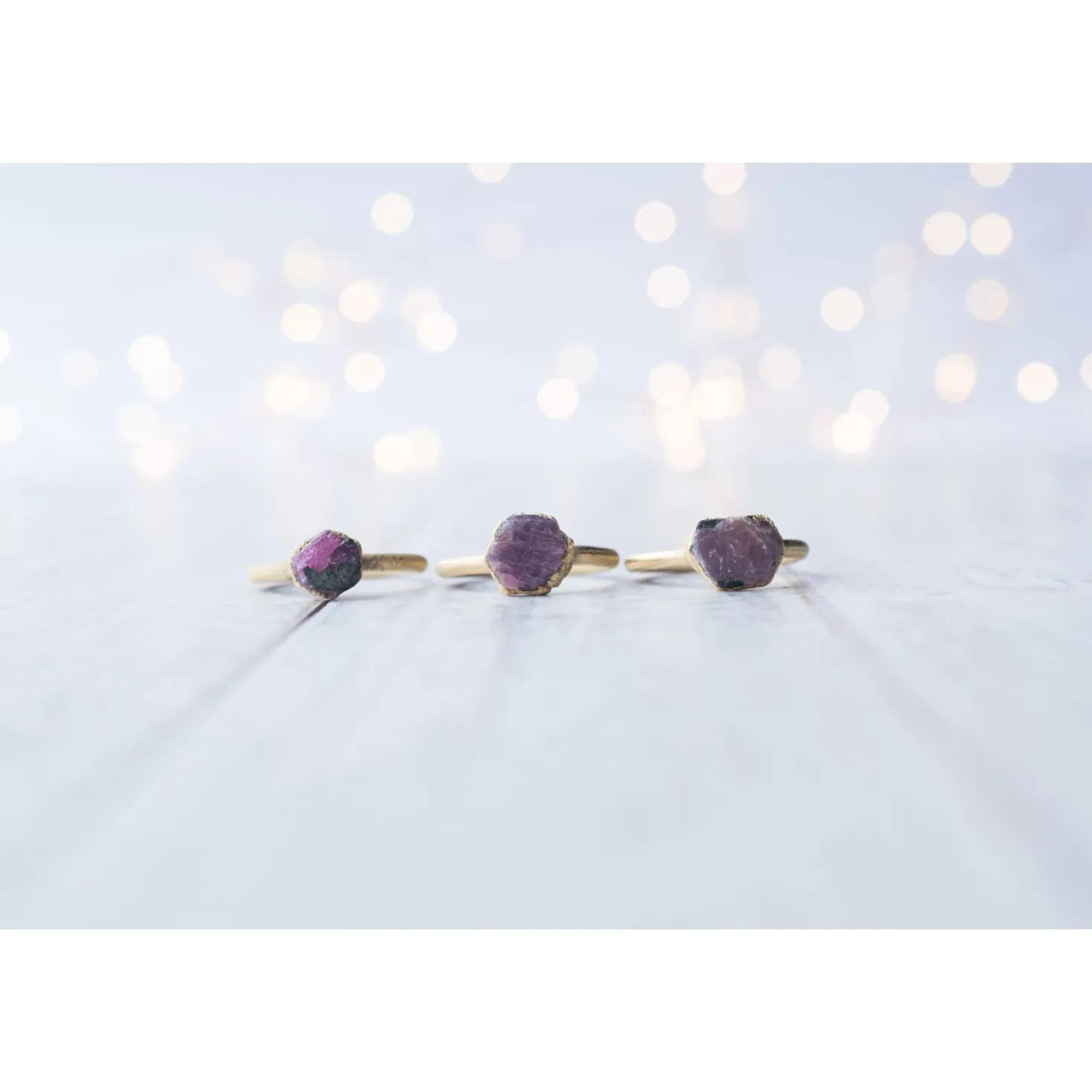 SALE Gold Ruby ring | Red ruby crystal ring