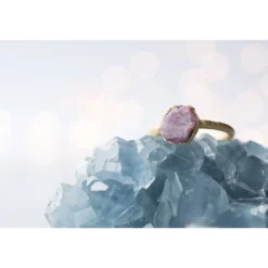 SALE Gold Ruby ring | Red ruby crystal ring