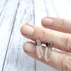 SALE Raw crystal studs | Herkimer diamond
