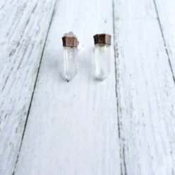 SALE Raw crystal studs | Herkimer diamond