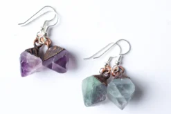 SALE Raw fluorite earrings | Rough fluorite
