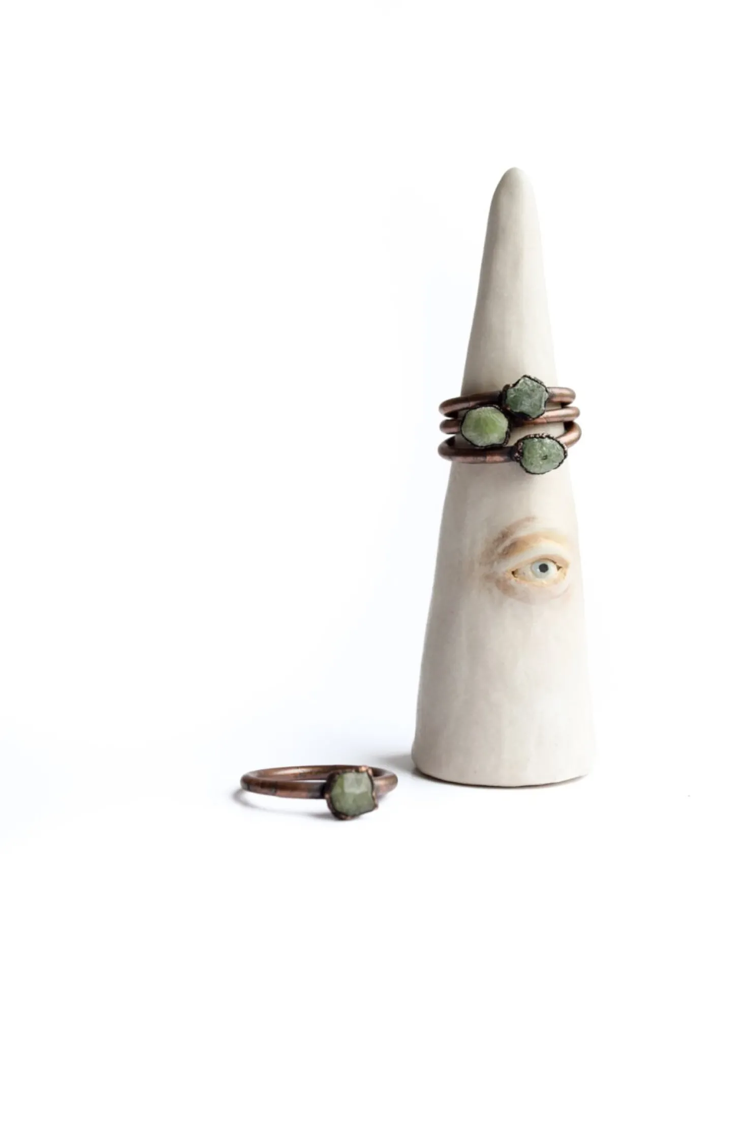 SALE Raw garnet ring | Green Garnet ring