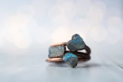 SALE Raw Labradorite ring | Gemstone stacking ring