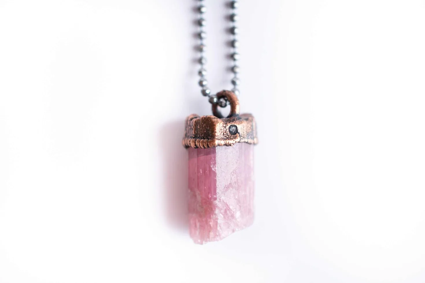 SALE Raw tourmaline necklace | Pink tourmaline necklace