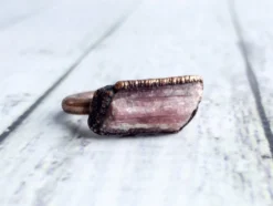 SALE Raw tourmaline ring | Pink tourmaline crystal ring