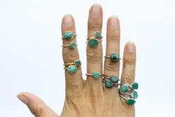SALE Rough emerald ring | Raw Emerald birthstone ring
