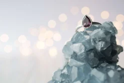 SALE Silver Amethyst statement ring | Amethyst teardrop ring