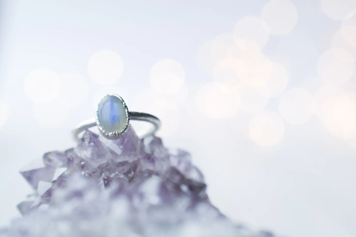 SALE Silver Moonstone ring | June Birthstone Ring