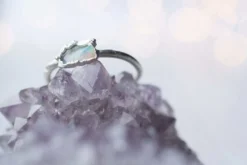 SALE Silver Opal ring | Raw opal ring