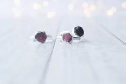 SALE Silver Ruby ring | Red ruby crystal ring