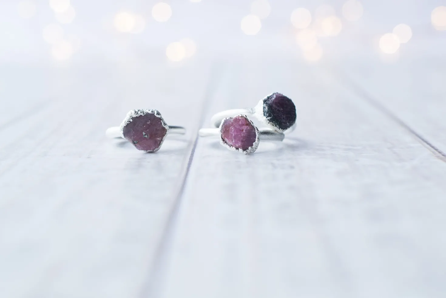 SALE Silver Ruby ring | Red ruby crystal ring