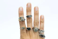 SALE Tibetan crystal ring | Raw anthraxolite crystal ring