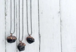 SALE tourmaline necklace | Black tourmaline sterling silver crystal necklace