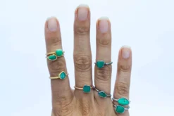 SALE Tumbled chrysoprase ring | Chrysoprase crystal ring