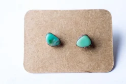 SALE Tumbled chrysoprase studs | Chrysoprase crystal studs