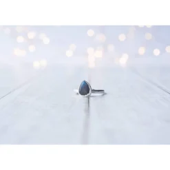 Silver Labradorite feldspar ring | Silver Labradorite Ring