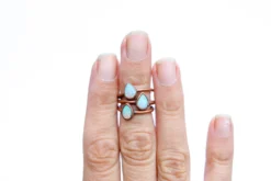 Teardrop opal ring | Natural stone ring