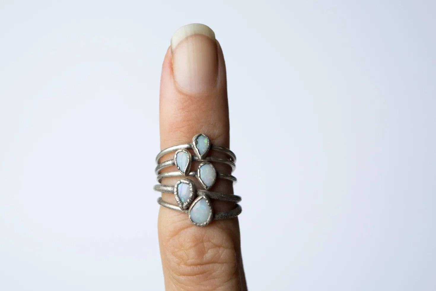 Teardrop opal ring | Rough opal ring