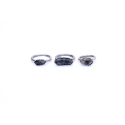 Tibetan crystal ring | Raw anthraxolite crystal ring