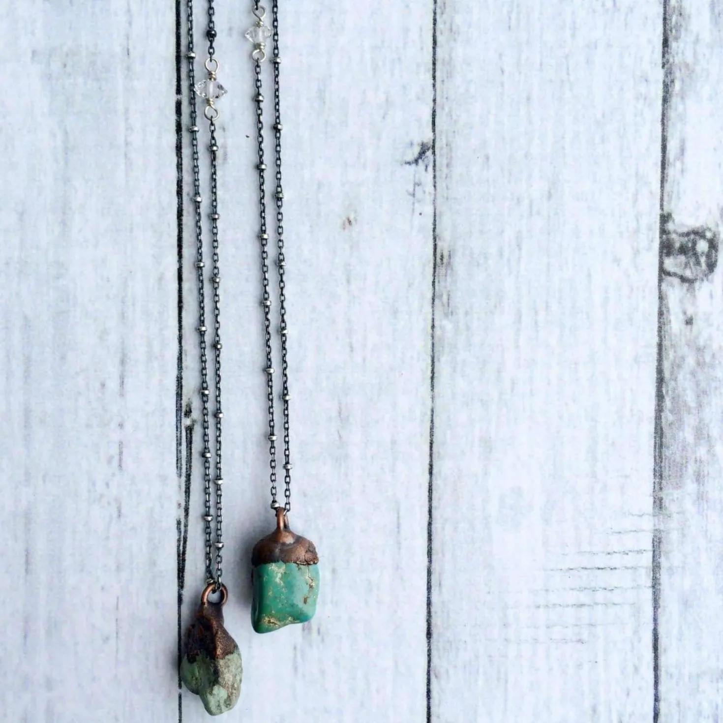 Turquoise nugget necklace | Raw turquoise jewelry