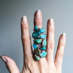 Turquoise nugget ring | Raw turquoise stacking ring