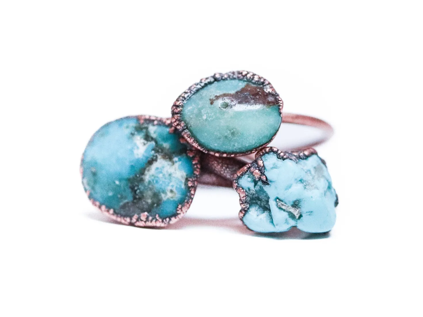 Turquoise nugget ring | Raw turquoise stacking ring
