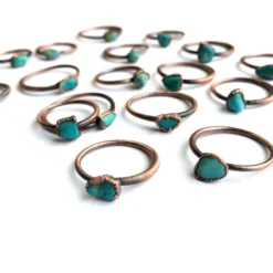 Turquoise nugget ring | Raw turquoise stacking ring