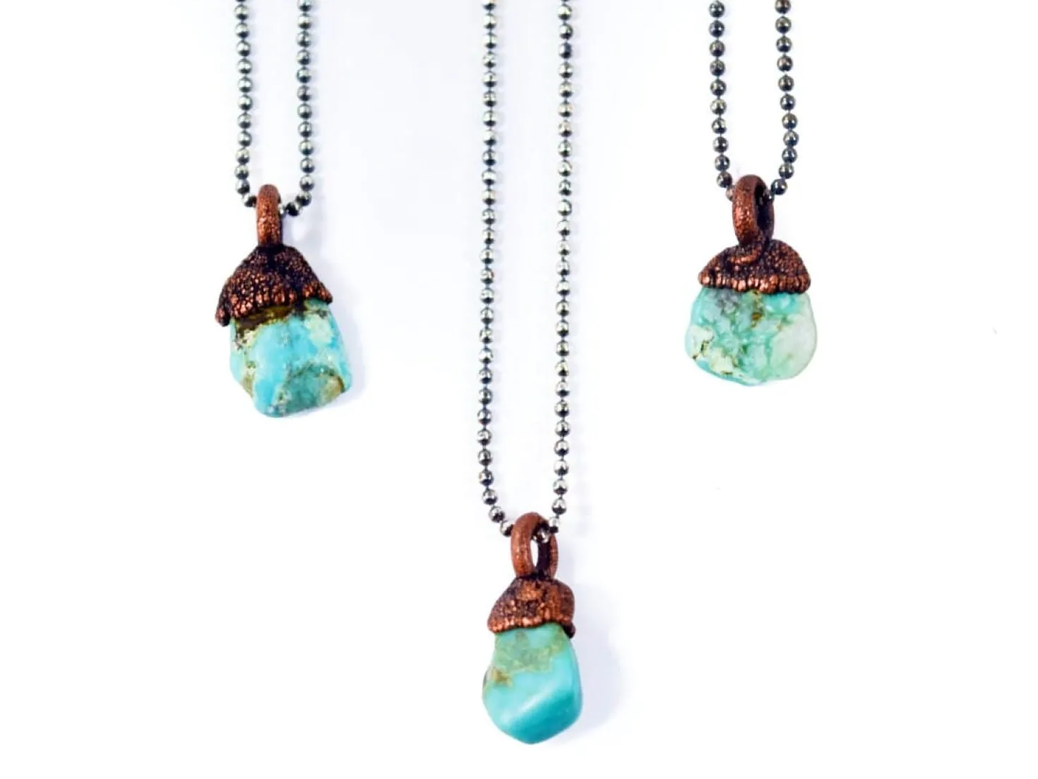 Turquoise sterling necklace | Raw turquoise jewelry