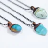 Turquoise sterling necklace | Raw turquoise jewelry
