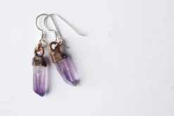 Vera Cruz Amethyst earrings | Raw amethyst pendant earrings