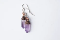 Vera Cruz Amethyst earrings | Raw amethyst pendant earrings