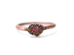 Watermelon tourmaline ring | Raw tourmaline ring