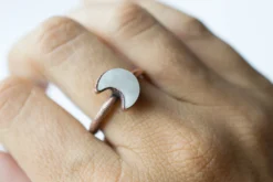 White Quartz ring | Simple stone stacking ring