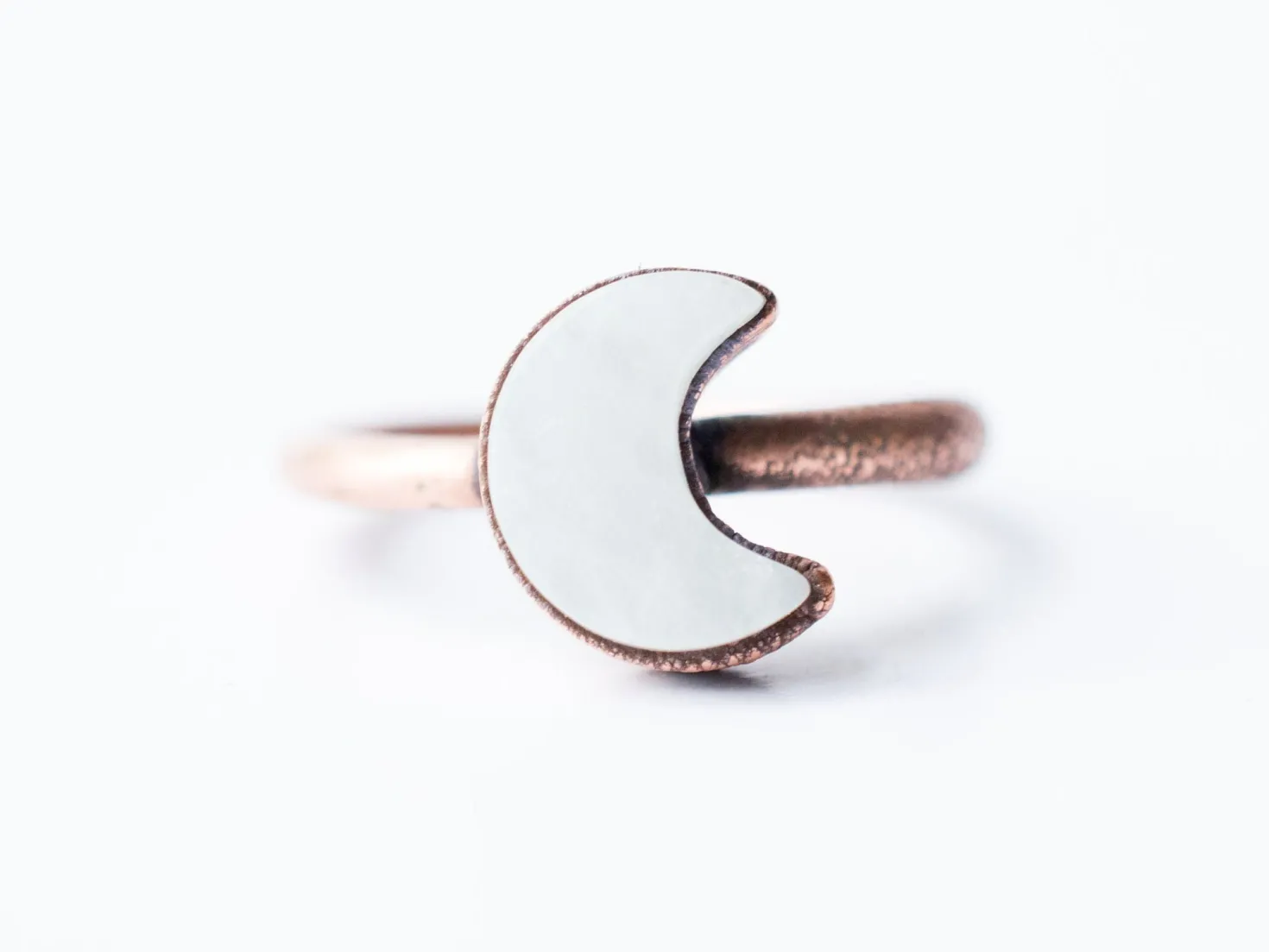White Quartz ring | Simple stone stacking ring